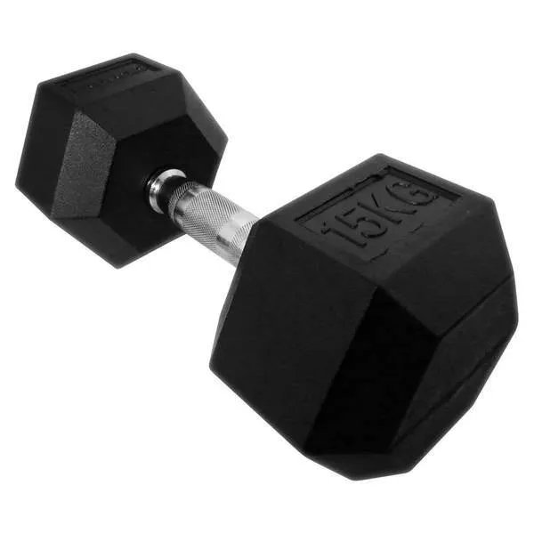1-20kg Rubber Hex Dumbbell & 3 Tier Rack Package