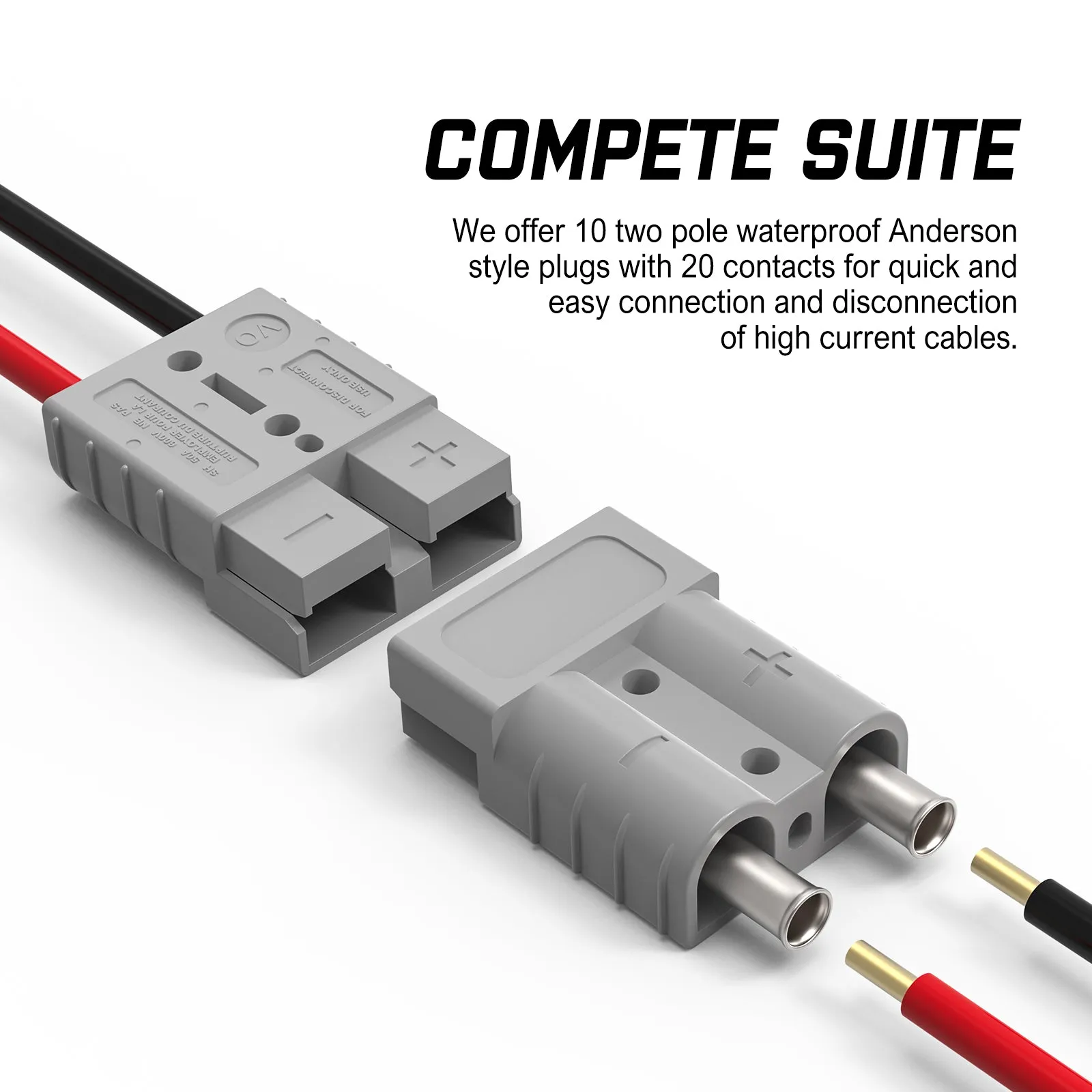 10x Anderson Plug | Anderson Style Plug Connectors | 50AMP | 6AWG | 12-24V DC Power Tool