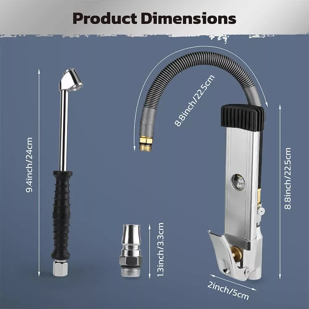 3in1 255PSI Tyre Inflator | Car Motorcycle Air Tire Pressure Gauge | Hose Pump | AU
