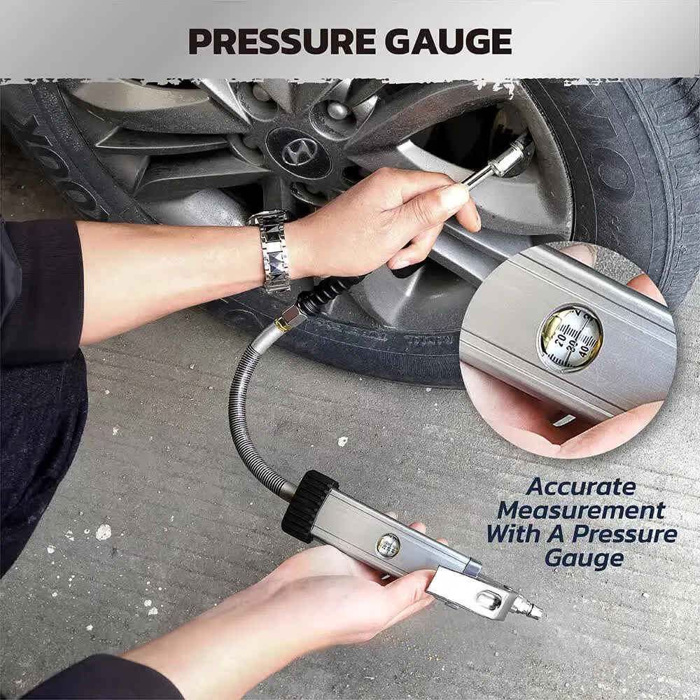 3in1 255PSI Tyre Inflator | Car Motorcycle Air Tire Pressure Gauge | Hose Pump | AU
