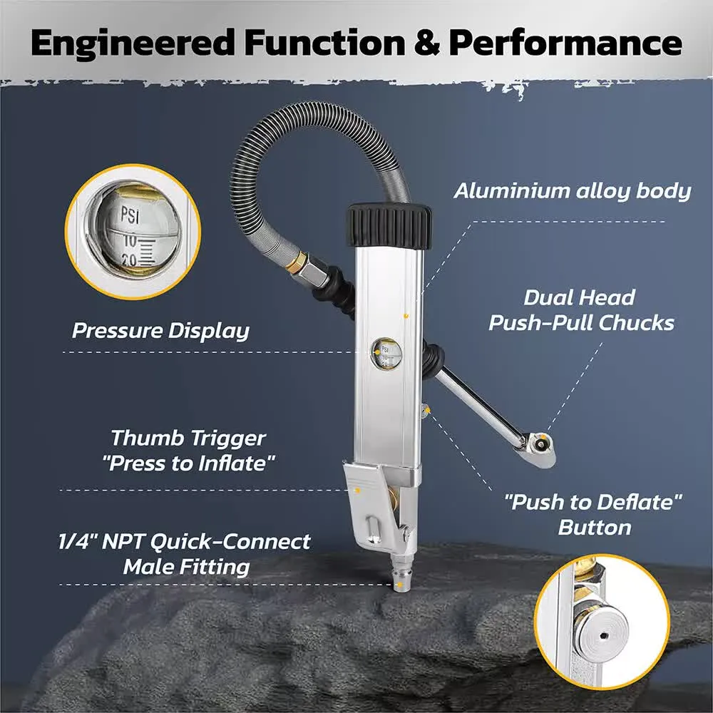 3in1 255PSI Tyre Inflator | Car Motorcycle Air Tire Pressure Gauge | Hose Pump | AU