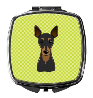 Checkerboard Lime Green Min Pin Compact Mirror BB1302SCM by Caroline's Treasures