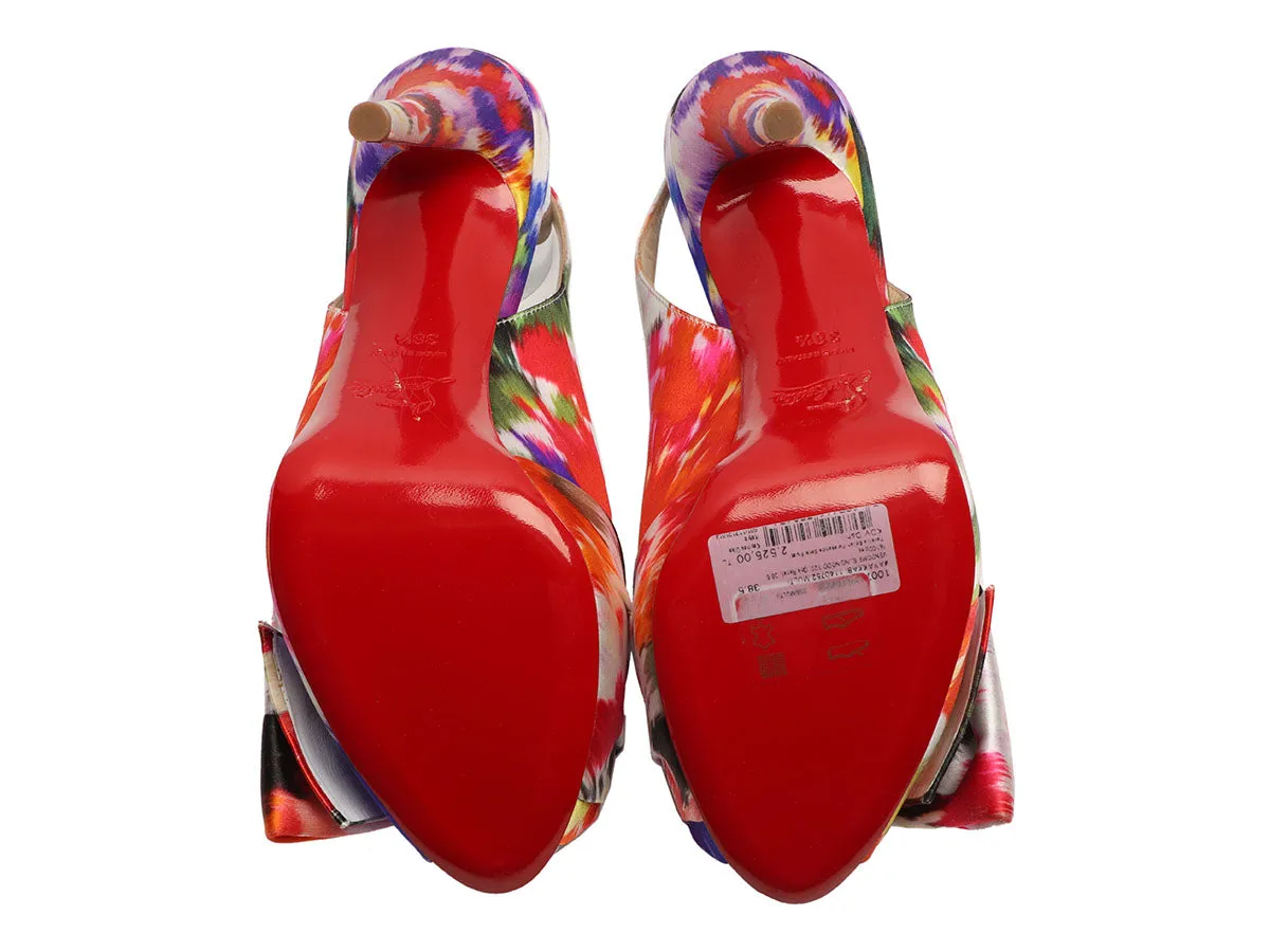 Christian Louboutin Multicolor Satin Vendôme Sling Nodo 120 Pumps