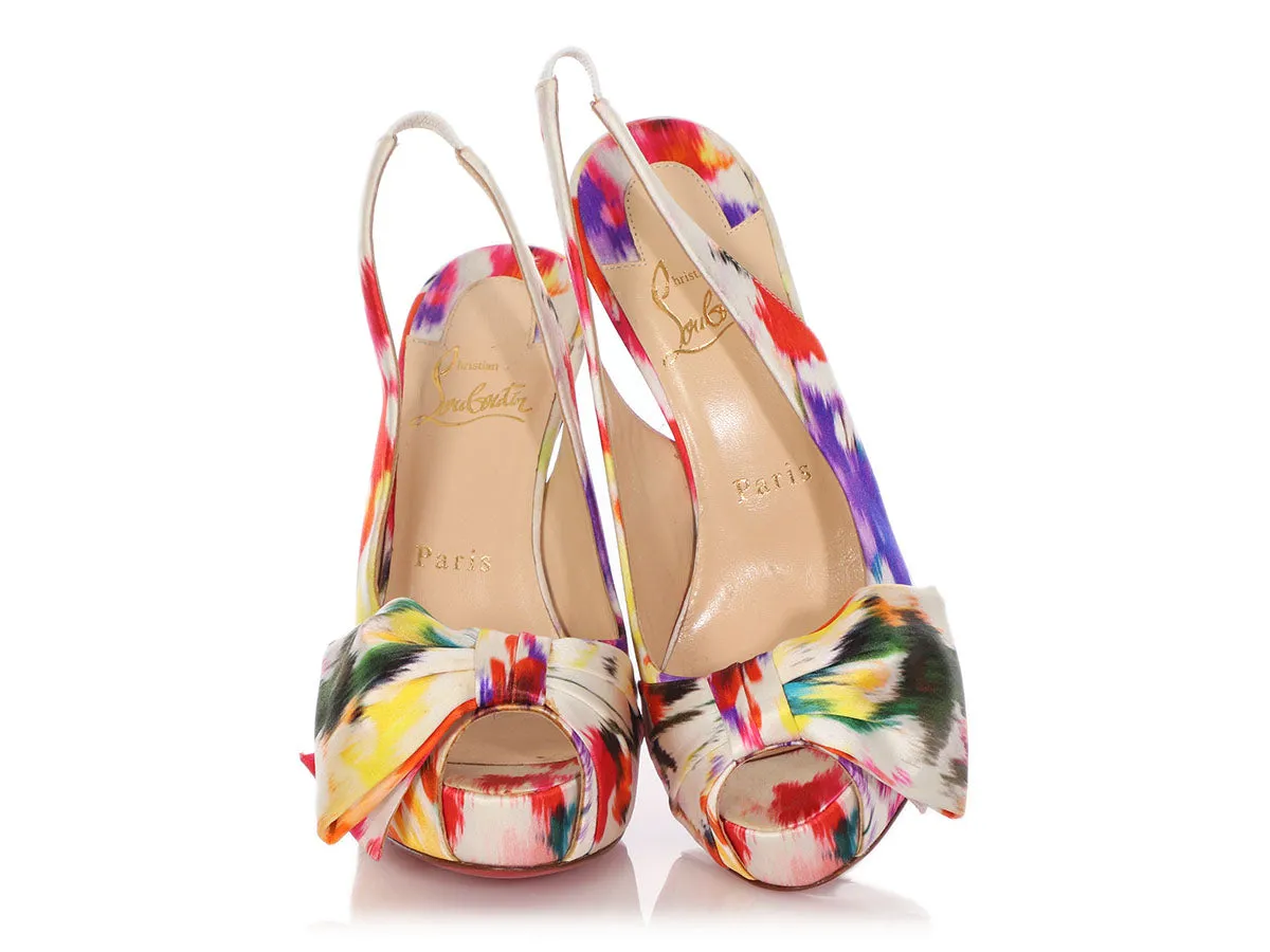 Christian Louboutin Multicolor Satin Vendôme Sling Nodo 120 Pumps