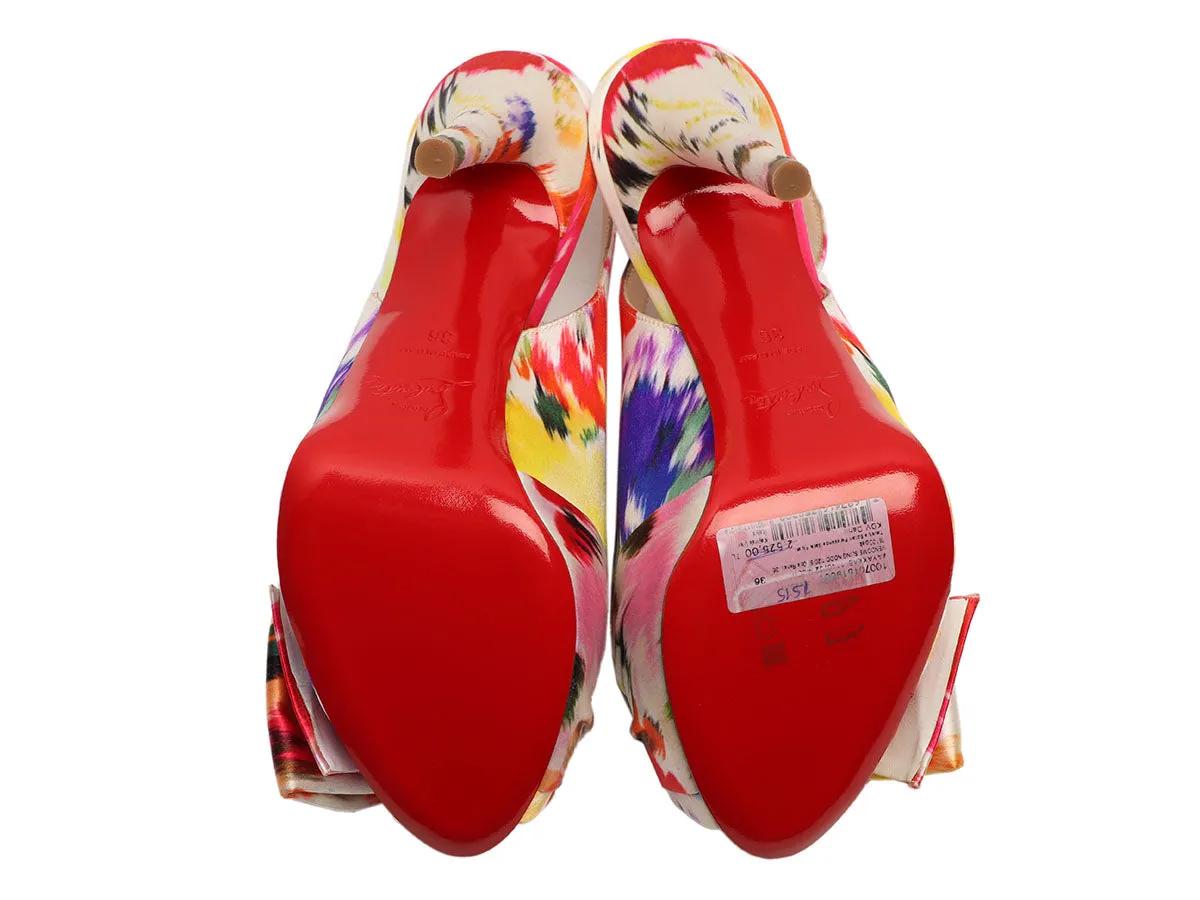 Christian Louboutin Multicolor Satin Vendôme Sling Nodo 120 Pumps