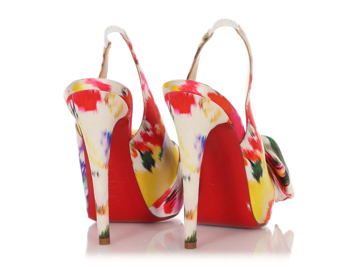 Christian Louboutin Multicolor Satin Vendôme Sling Nodo 120 Pumps
