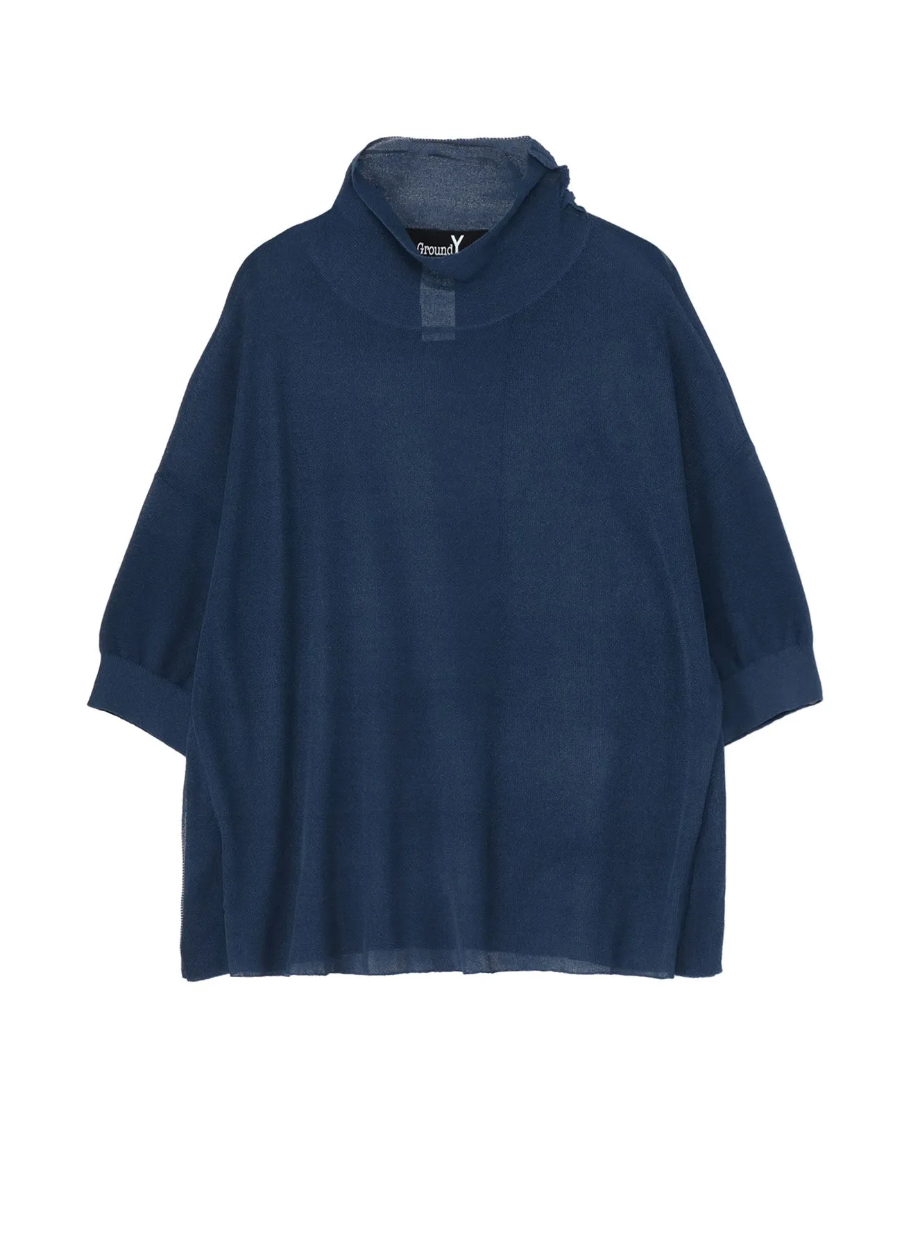 PAPER YARN SHEER HIGH NECK KNIT