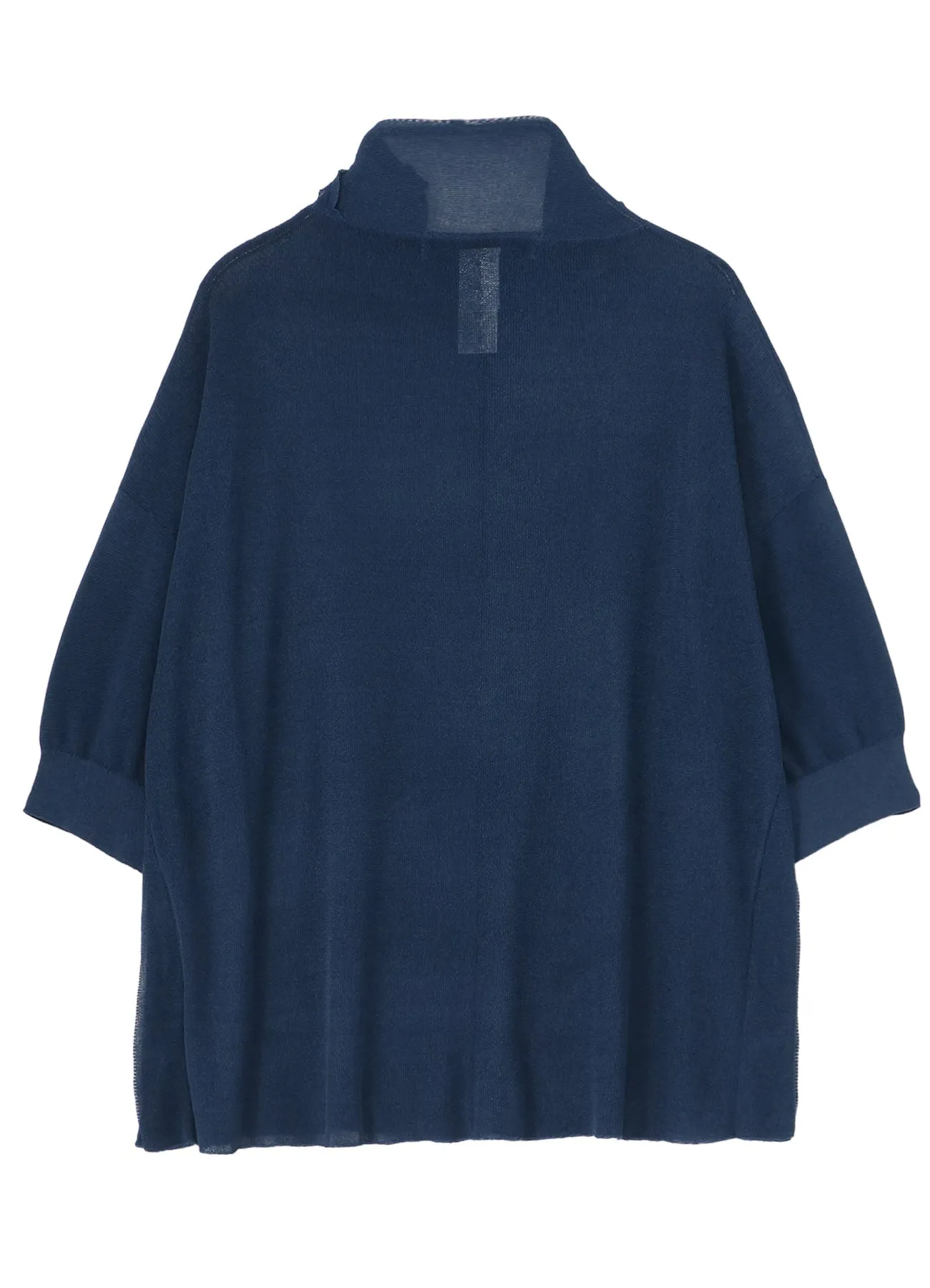 PAPER YARN SHEER HIGH NECK KNIT