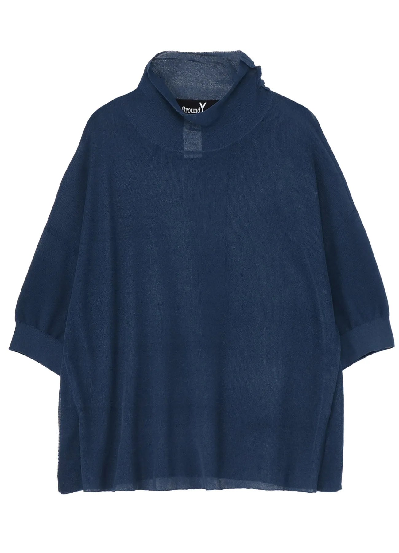 PAPER YARN SHEER HIGH NECK KNIT