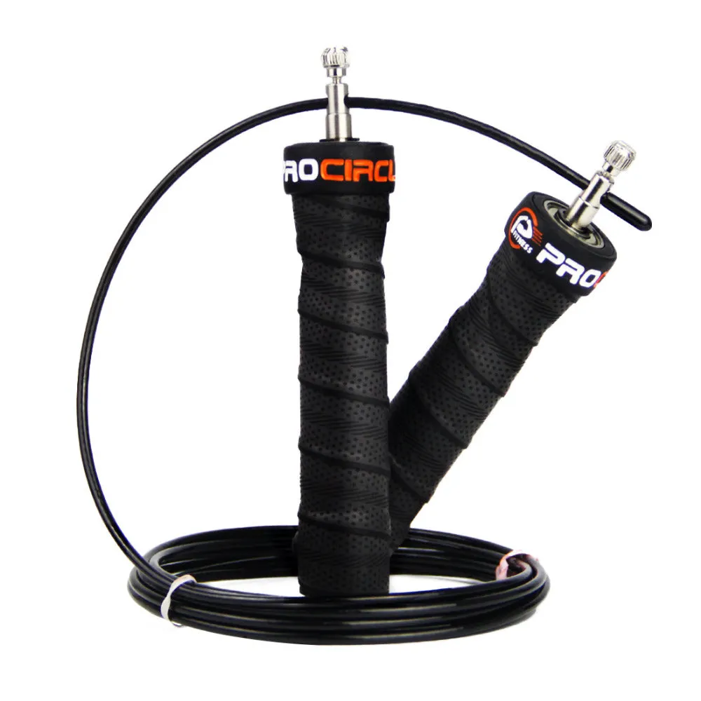 Procircle Crossfit New design Jump Rope for Strength Training adjustable Cable Wire Speed Skipping Rope Super Quality Black