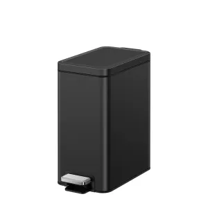 Stella 10 L/2.6 Gal Small Bathroom Step Trash Can - Matte Black