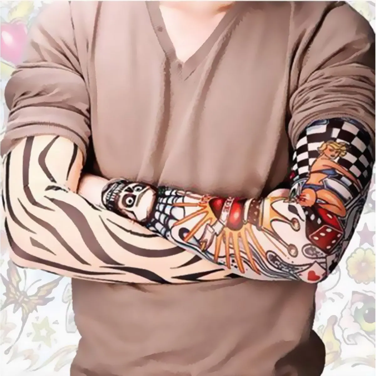 Temporary Tattoo Arm Sunscreen Sleeves (6 pcs Set )